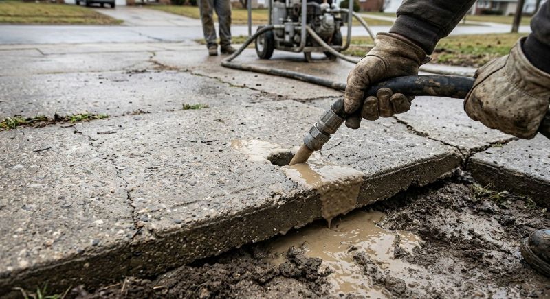 Sunken Driveway Lifting in West Des Moines, IA